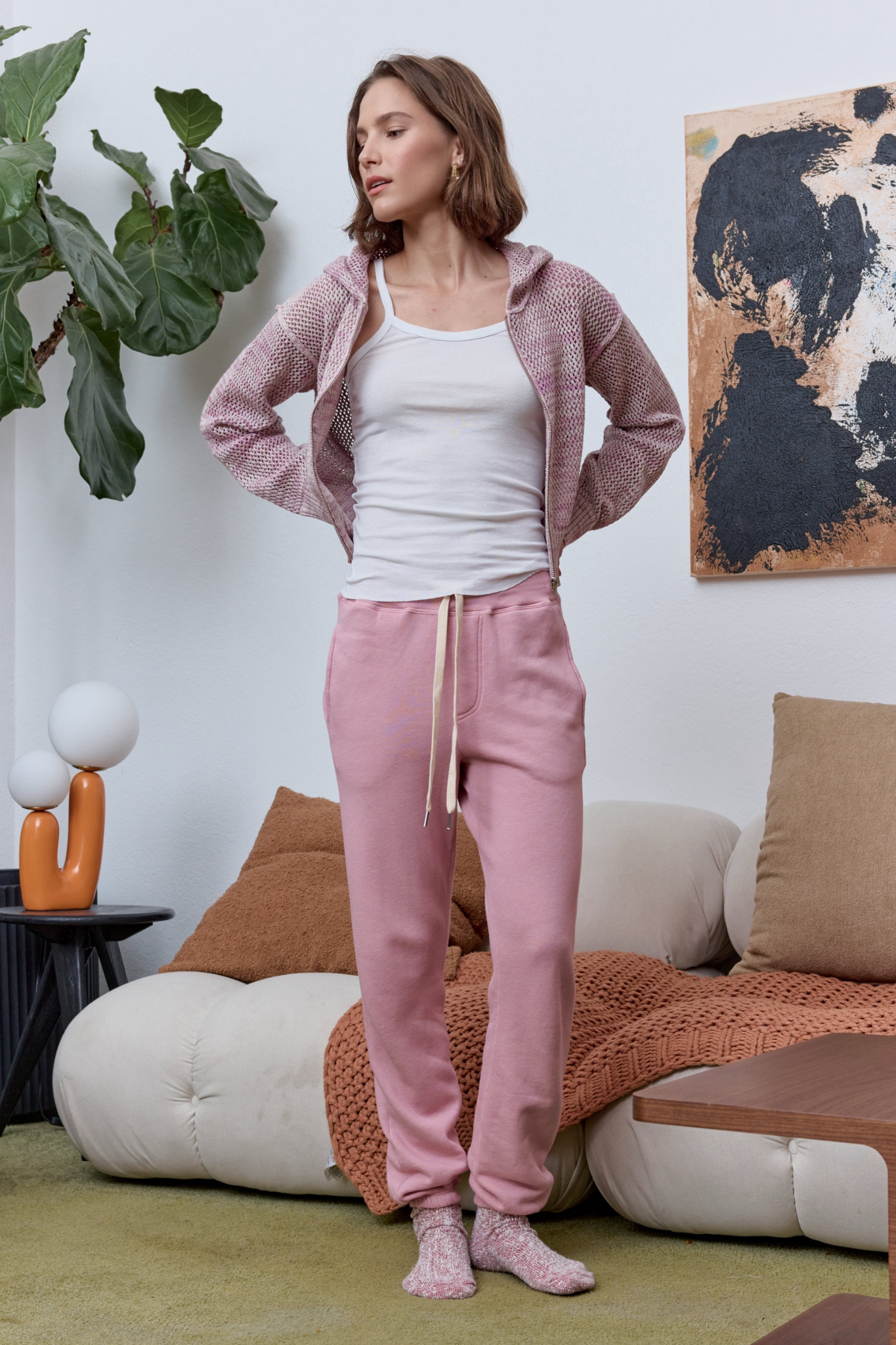 Mills Painted Cotton Zip Hoodie Sweater