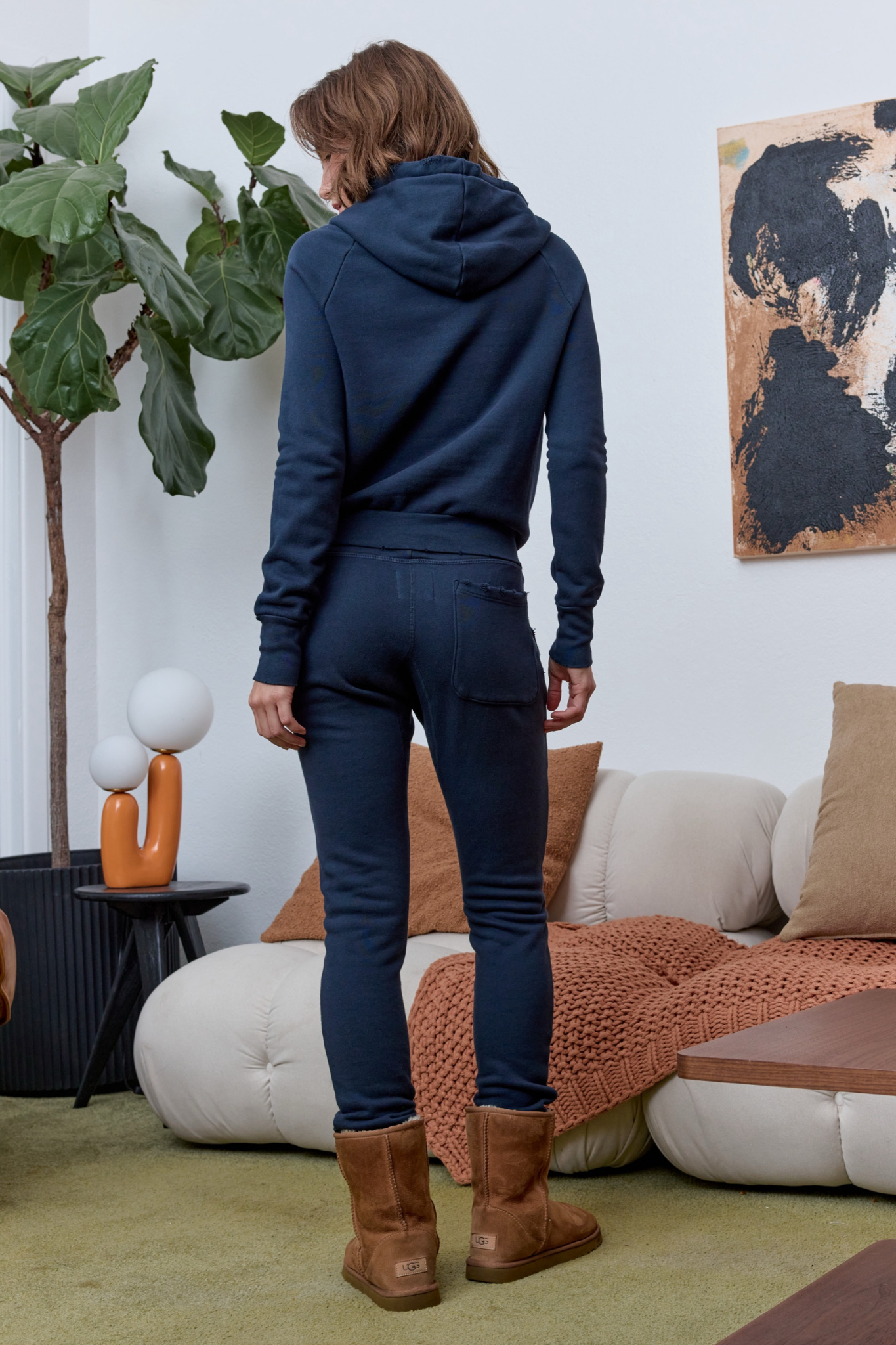 Lisse Fitted Distressed Loop Terry Hoodie