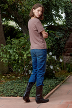 Layla Relaxed V Neck Slub Jersey Tee