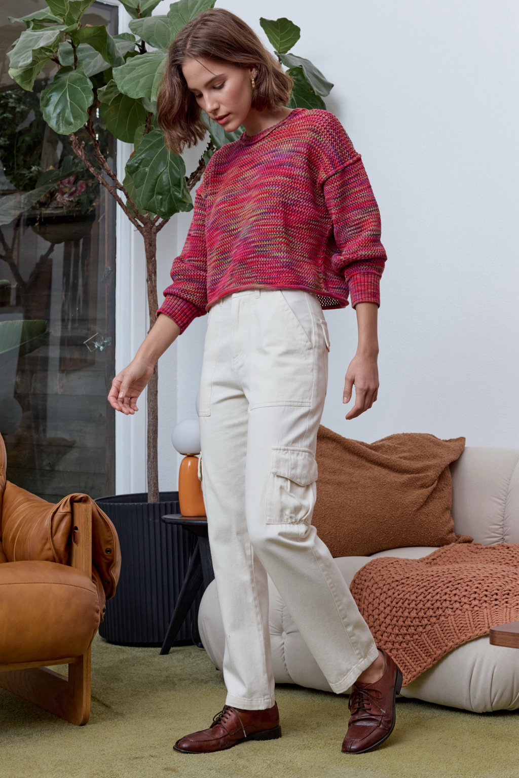 Livia Painted Cotton Crew Sweater