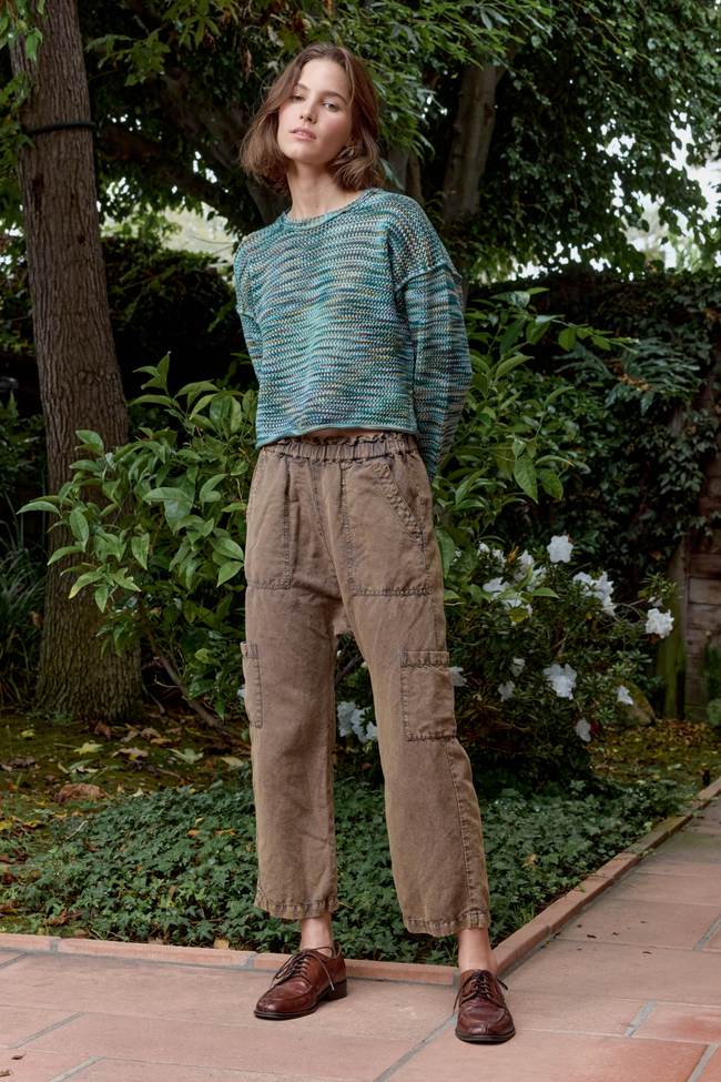 Livia Painted Cotton Crew Sweater Main Image