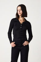 ALI FITTED VARIEGATED RIB POLO