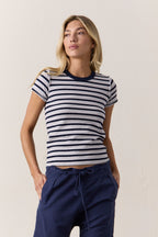 Alessi Shrunken Stripe Slub Jersey Tee
