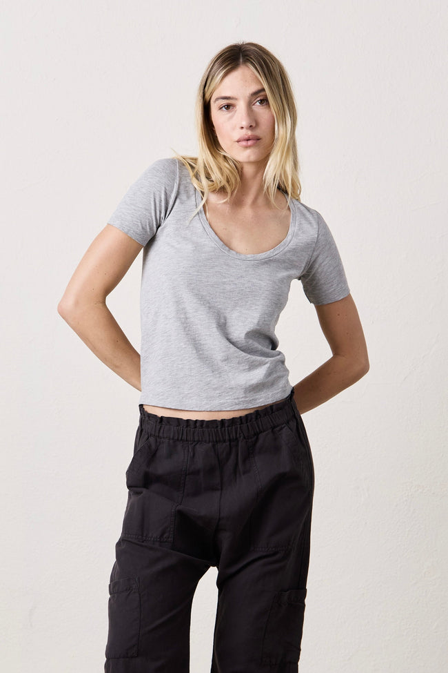 Tally Slim Fit U Neck Vintage Jersey Tee Main Image