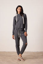 Lisse Fitted Destroyed Loop Terry Hoodie