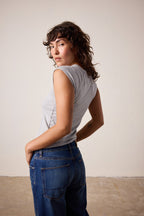 Chloe Fitted Vintage Jersey Muscle Tee