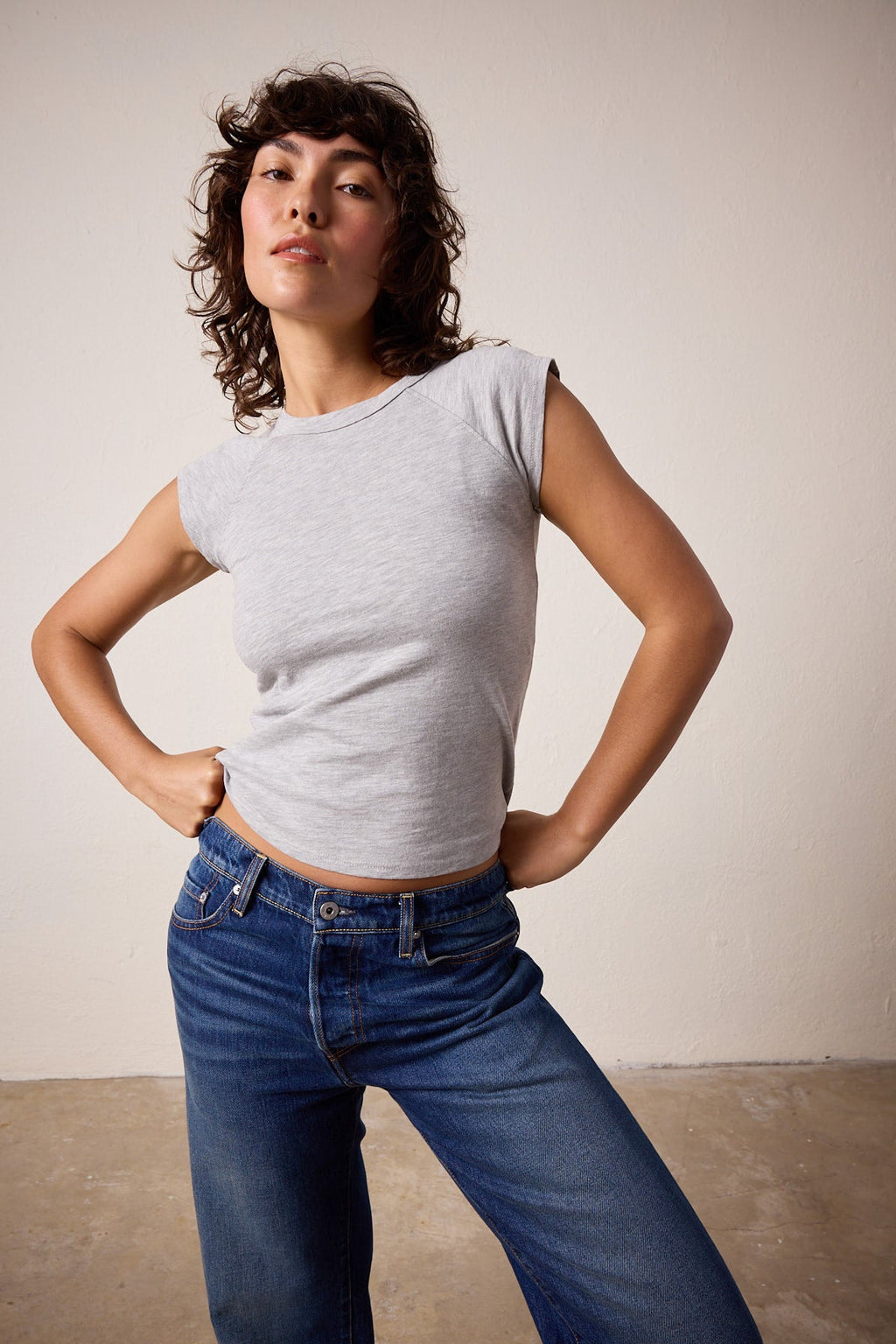 Chloe Fitted Vintage Jersey Muscle Tee