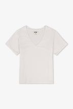 Layla Relaxed V Neck Slub Jersey Tee