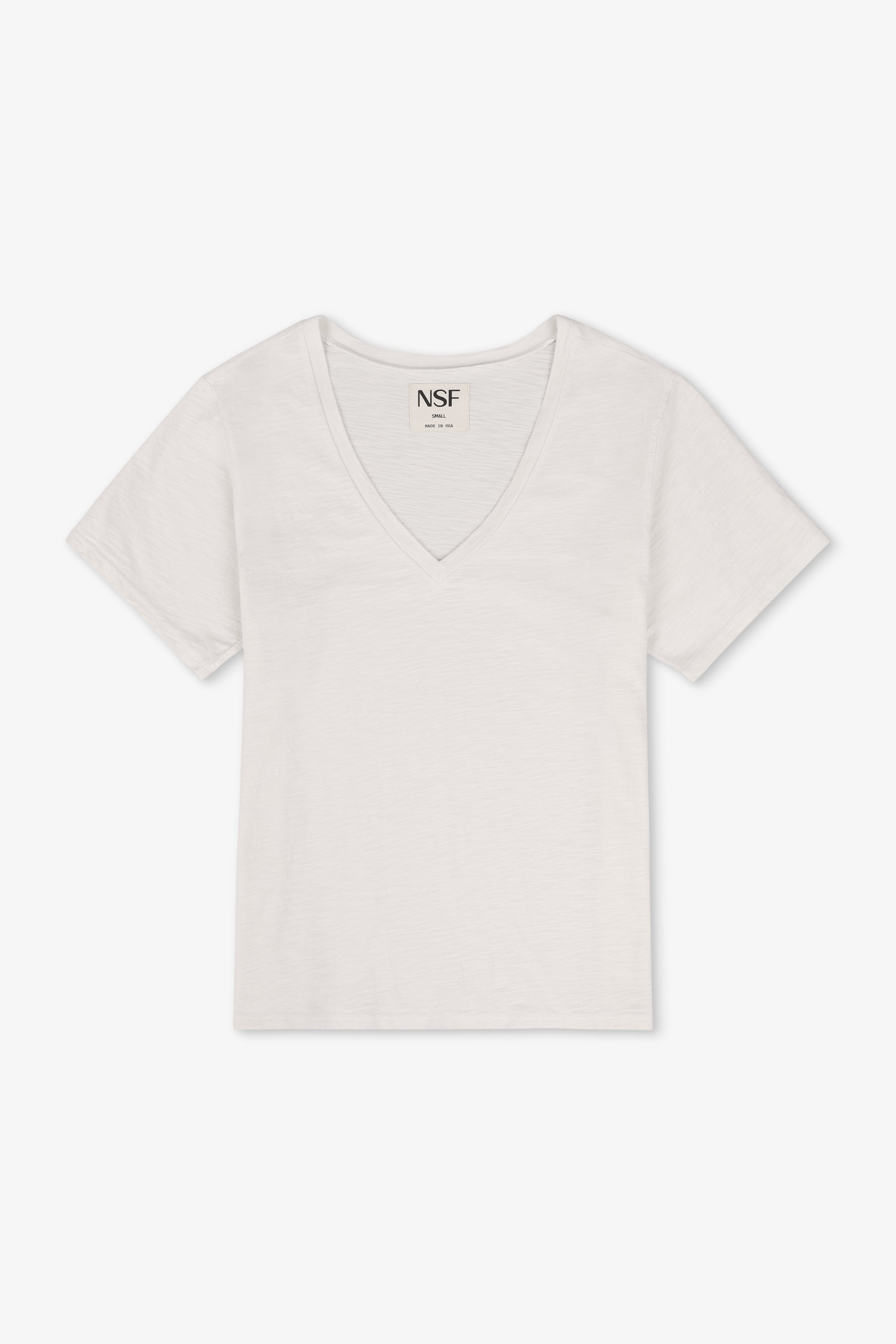 Layla Relaxed V Neck Slub Jersey Tee