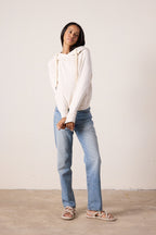 Lisse Torn Fitted Loop Terry Hoodie