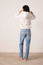 Lisse Torn Fitted Loop Terry Hoodie