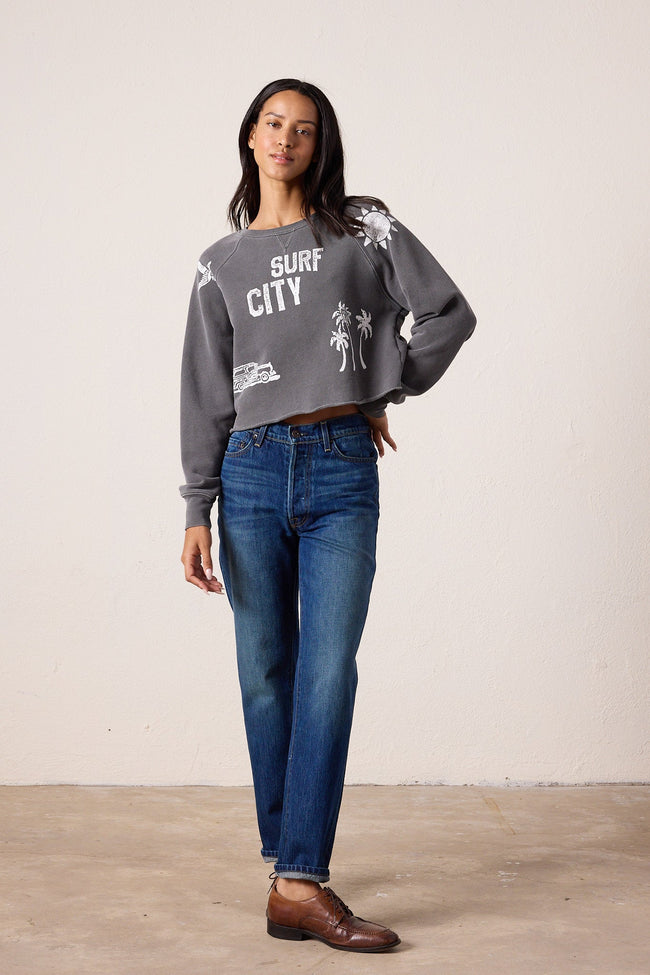Marco Crop Loop Terry Surf City Sweatshirt Main Image
