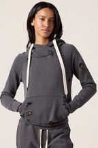 Lisse Fitted Destroyed Loop Terry Hoodie