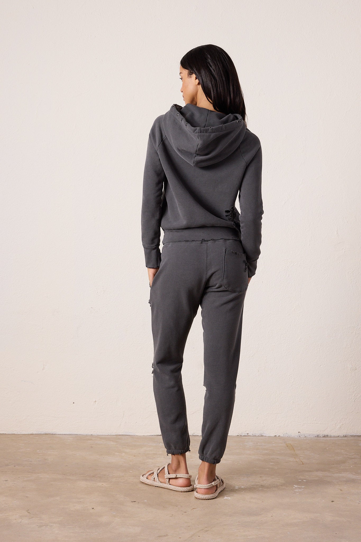 Sayde Slim Destroyed Loop Terry Sweatpant
