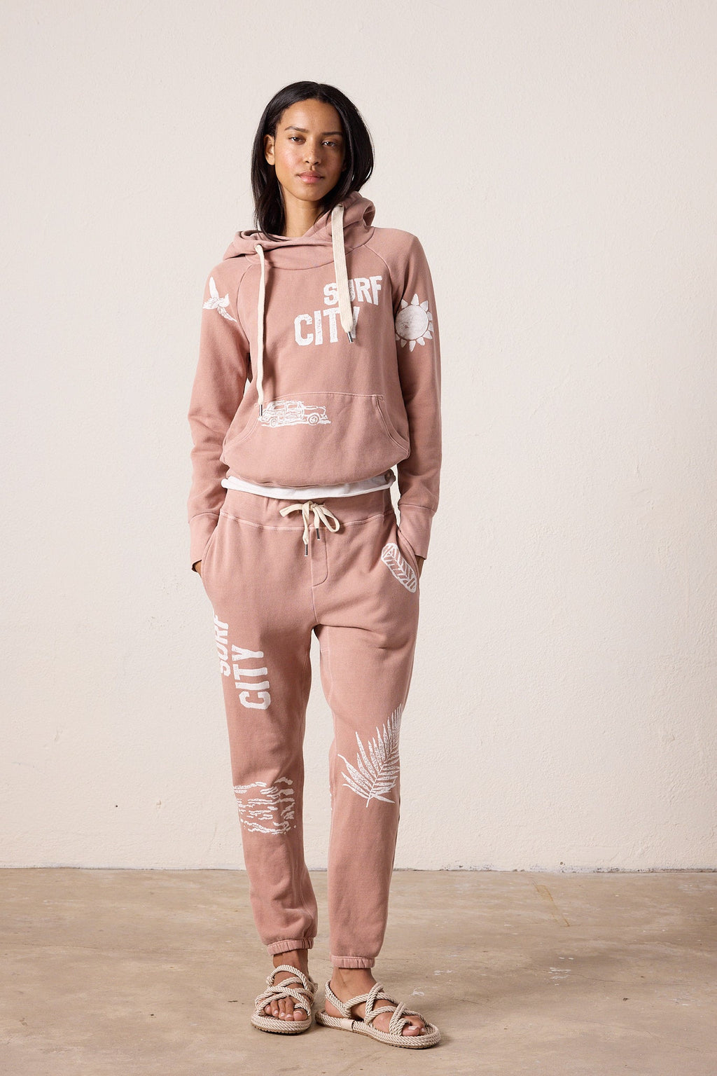 Lisse Fitted Loop Terry Surf City Hoodie