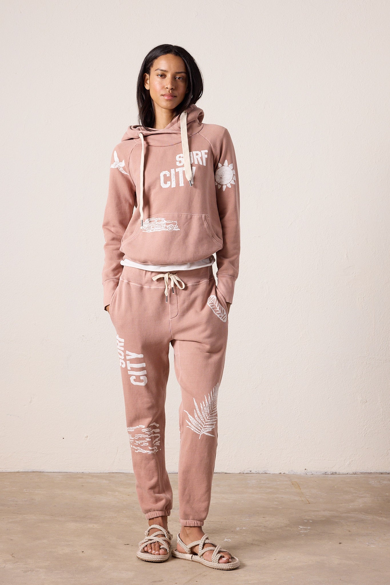 Lisse Fitted Loop Terry Surf City Hoodie