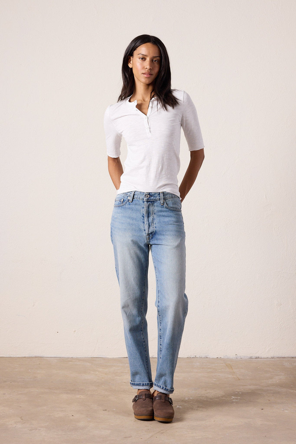 Owen Mid Rise Slim Straight Jean