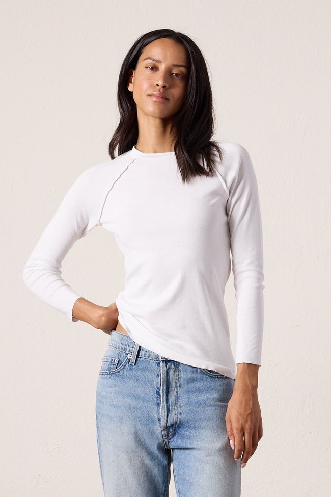 Aria Fitted Baby Rib Raglan Tee Hover Image