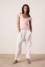 Gia Fitted U Neck Baby Rib Tee