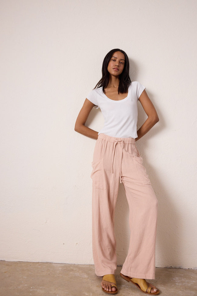Sydney Wide Leg Linen Viscose Pant Hover Image