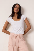 Gia Fitted U Neck Baby Rib Tee