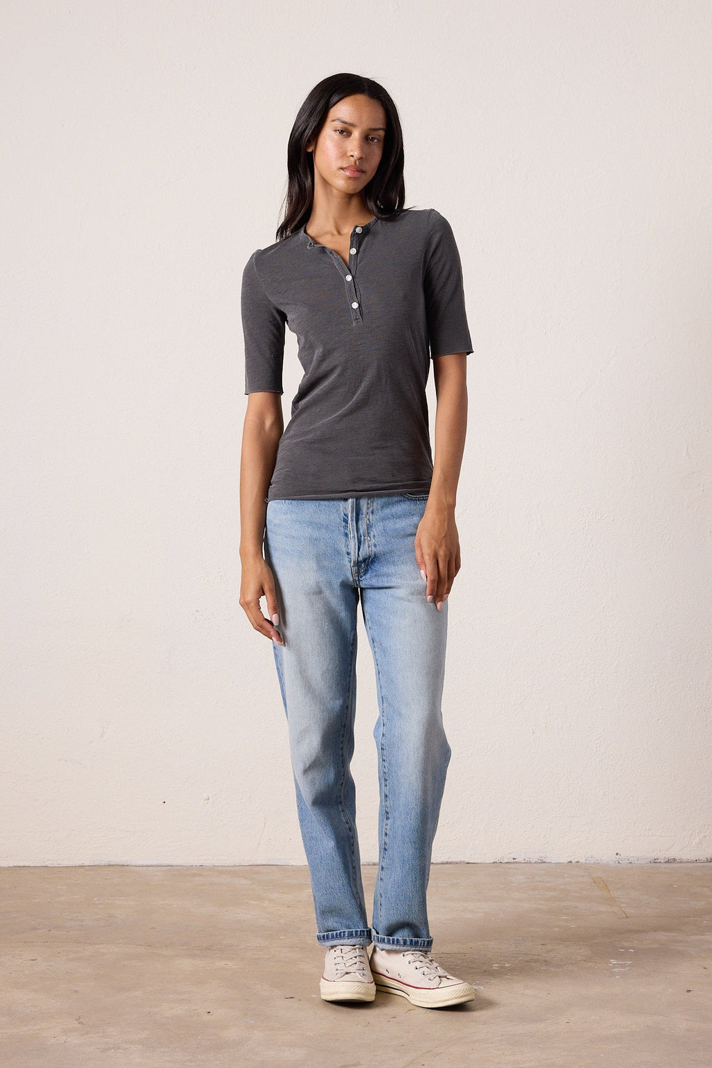 James Fitted Slub Jersey Henley