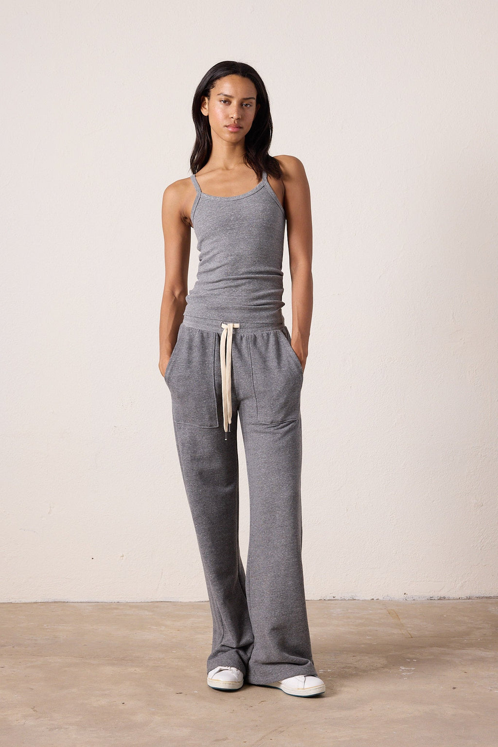 Kai Fitted Melange Rib Cami Tank