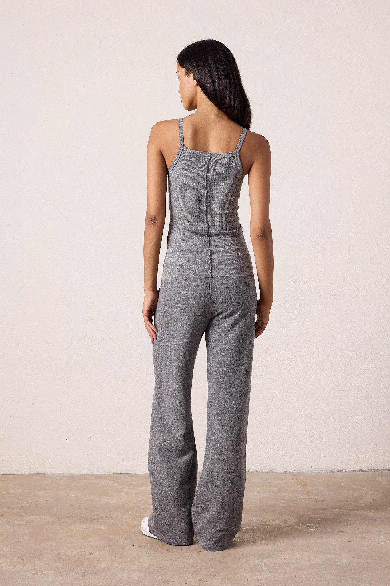 Kai Fitted Melange Rib Cami Tank