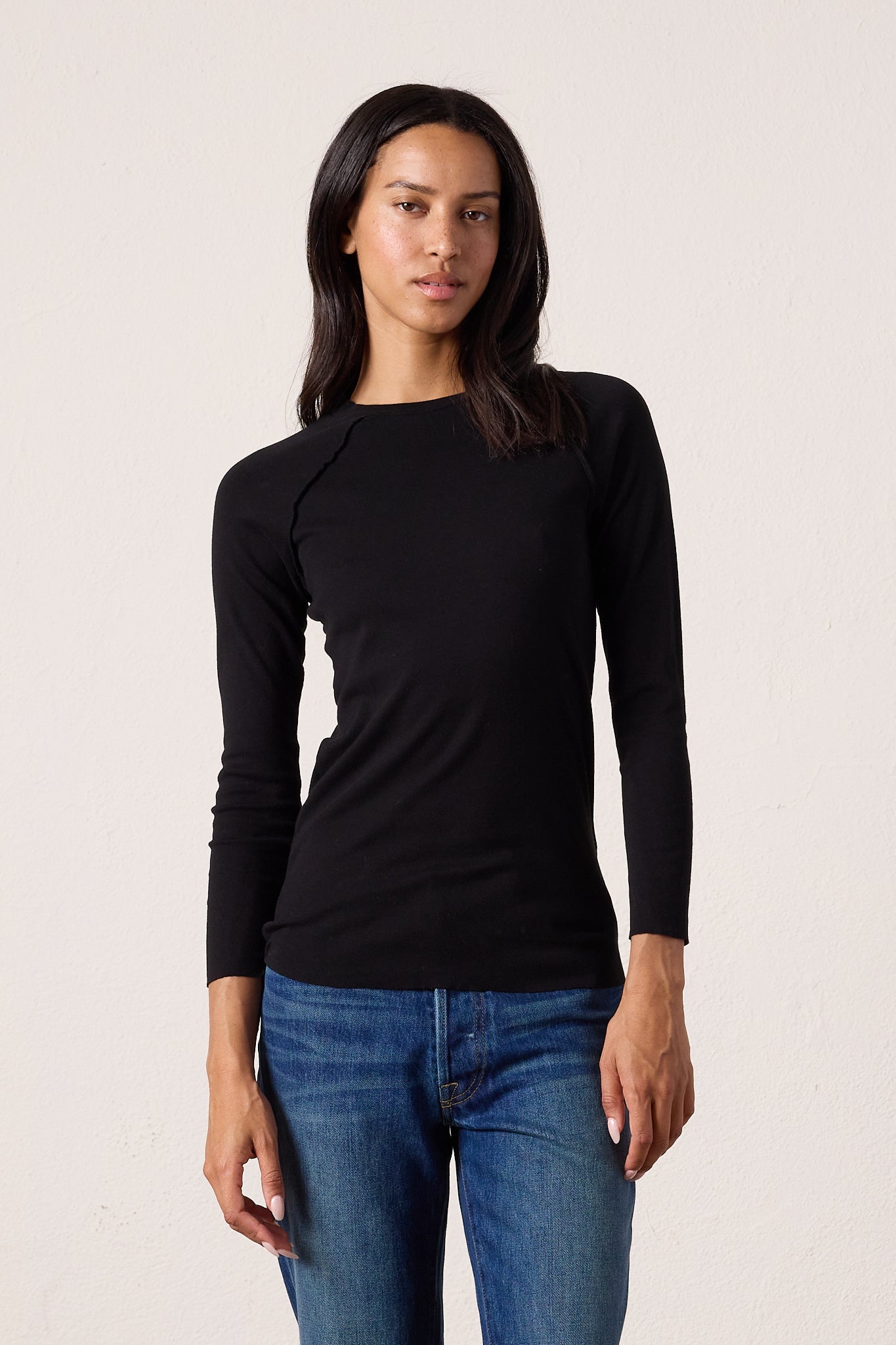 Aria Fitted Baby Rib Raglan Tee