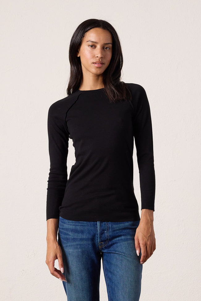 Aria Fitted Baby Rib Raglan Tee Main Image