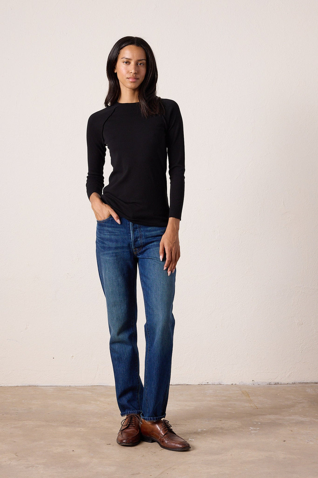 Aria Fitted Baby Rib Raglan Tee