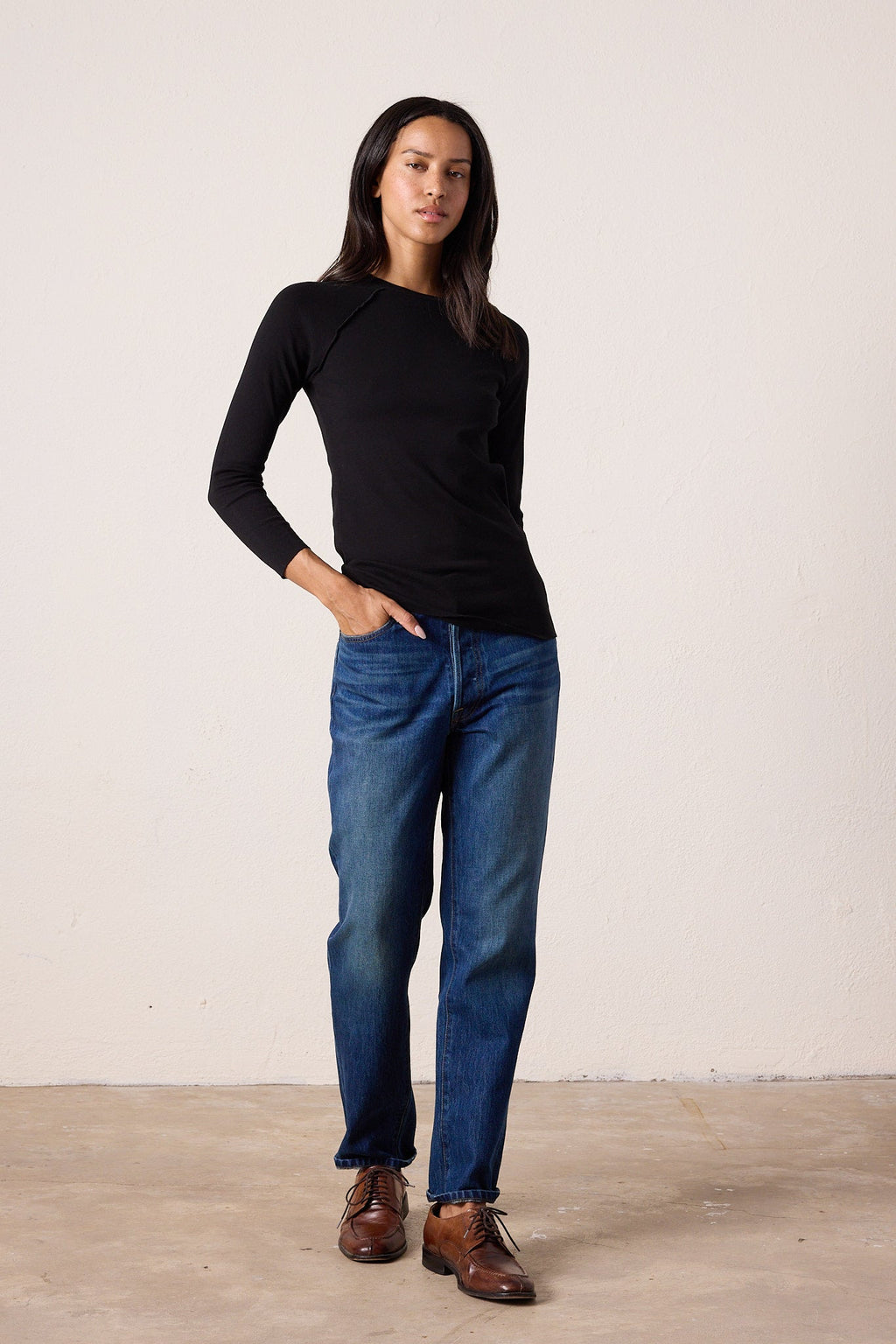 Aria Fitted Baby Rib Raglan Tee