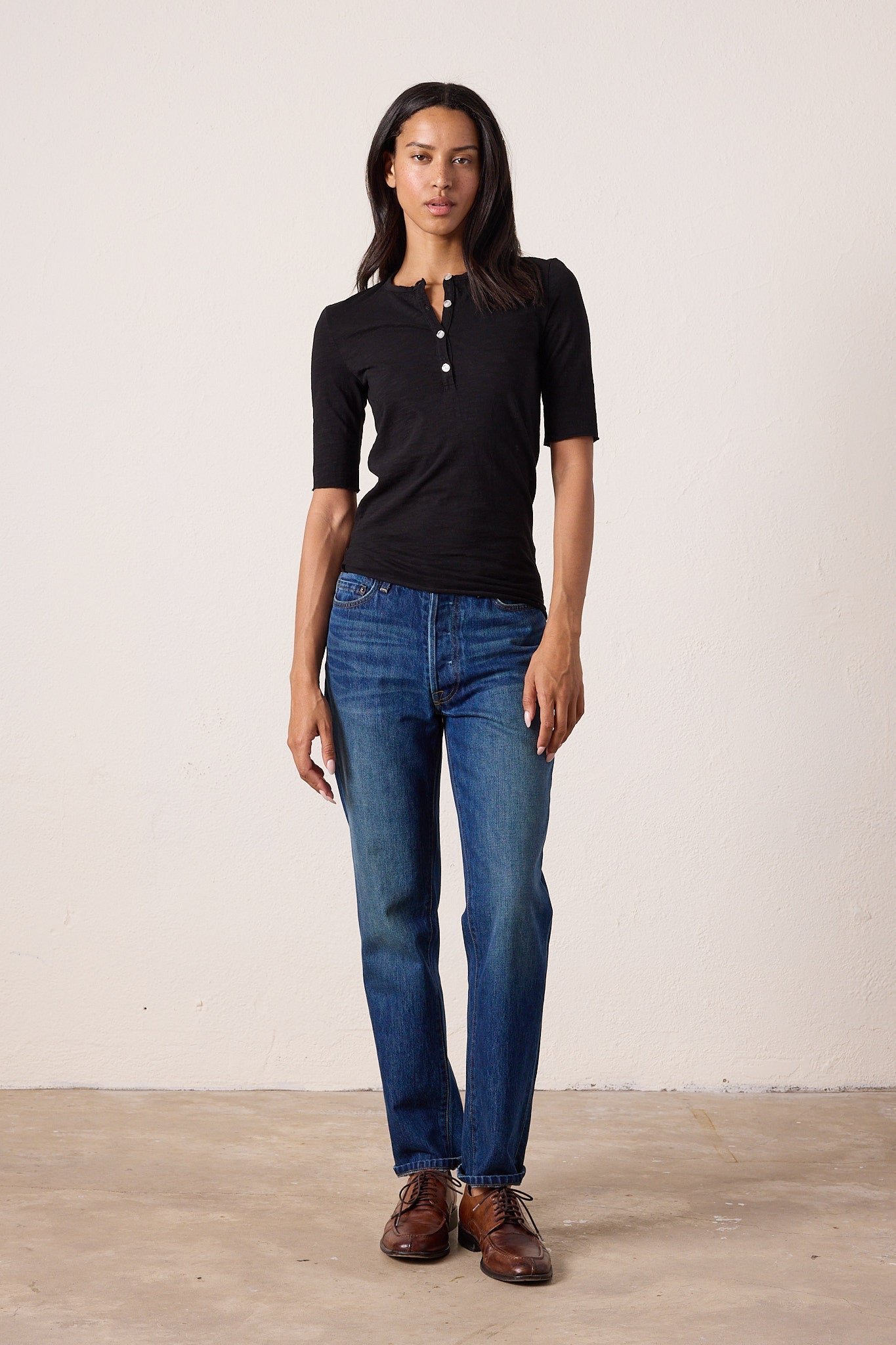 James Fitted Slub Jersey Henley