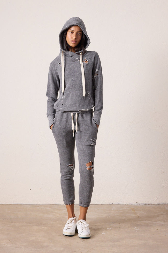 Sayde Slim Destroyed Melange Terry Sweatpant Main Image