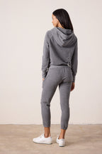 Lisse Fitted Destroyed Melange Terry Hoodie