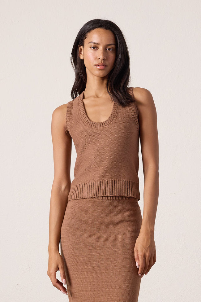 Valeria Cotton Sweater Tank Hover Image
