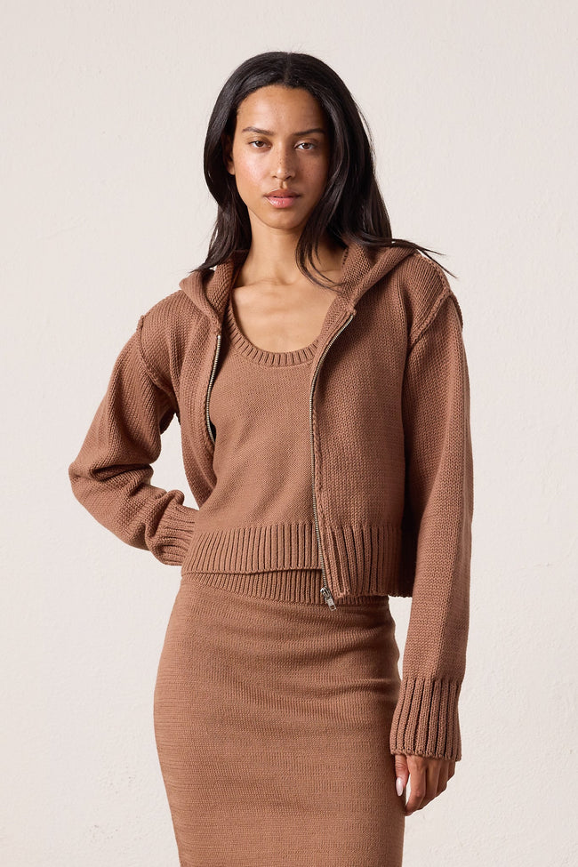 Mills Shrunken Cotton Zip Hoodie Sweater Hover Image