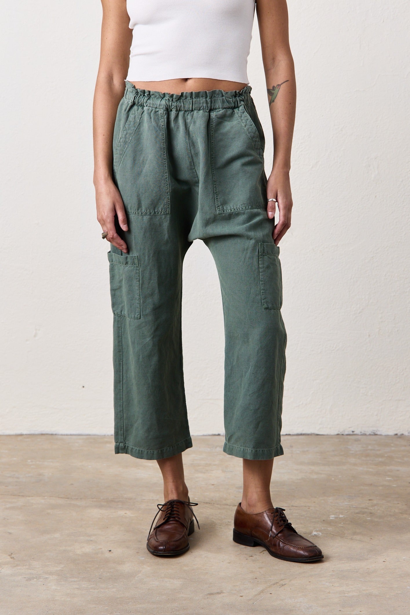 Shailey Paperbag Waist Linen Cotton Pant