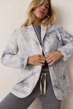 Seville Linen Cotton Oversized Marbled Blazer