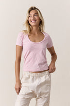 Tally Slim Fit U Neck Slub Jersey Tee