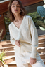 Pheobe Viscose Blend Crochet V Neck Sweater