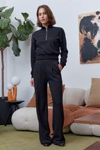 Louis Pleated Wide Leg Cloud Fleece Pant